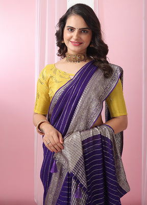 Voilet Georgette Saree With Blouse Piece - Indian Silk House Agencies