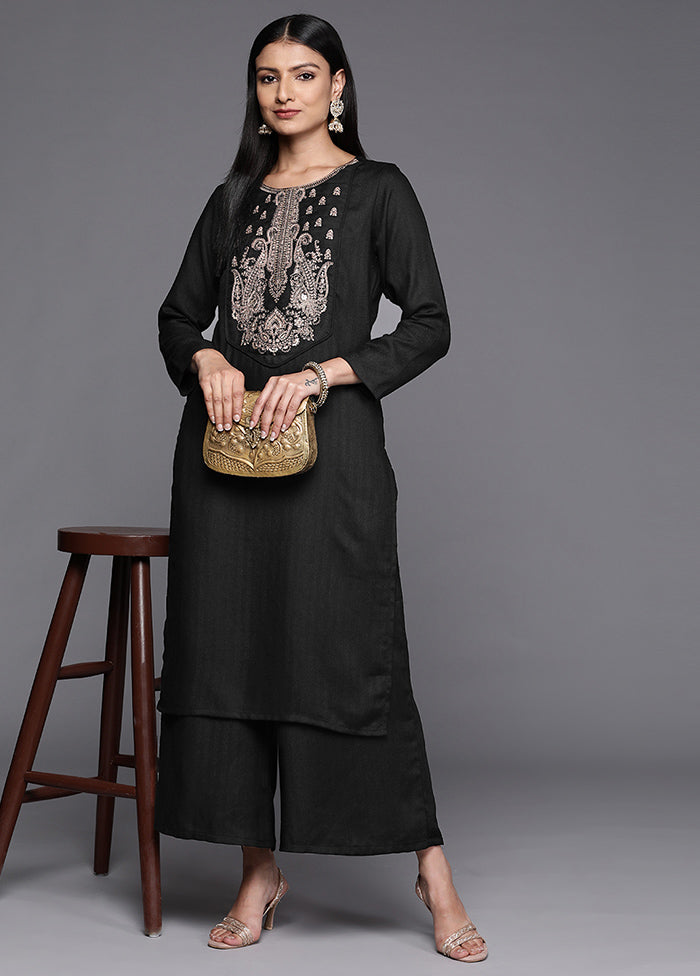 2 Pc Black Readymade Pashmina Kurti Set - Indian Silk House Agencies