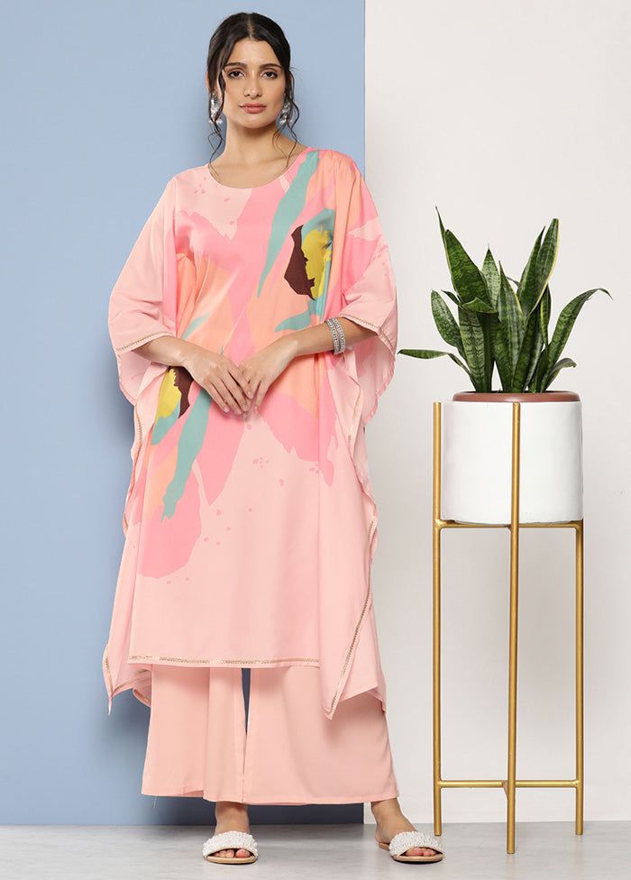 2 Pc Pink Readymade Silk Kurti Set - Indian Silk House Agencies