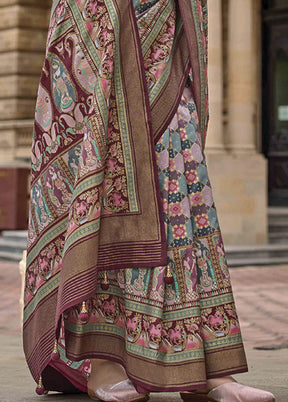 Grey Dupion Silk Saree With Blouse Piece - Indian Silk House Agencies