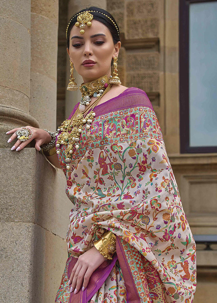 Pink Dupion Silk Saree With Blouse Piece - Indian Silk House Agencies