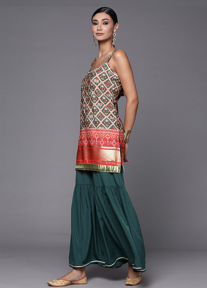 3 Pc Multicolor Readymade Silk Suit Set - Indian Silk House Agencies