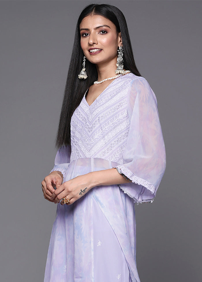 2 Pc Blue Readymade Silk Kurti Set - Indian Silk House Agencies