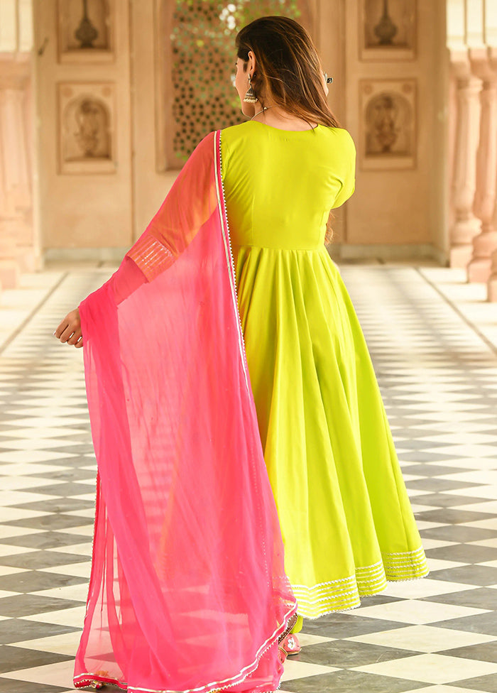 3 Pc Light Green Readymade Cotton Suit Set - Indian Silk House Agencies