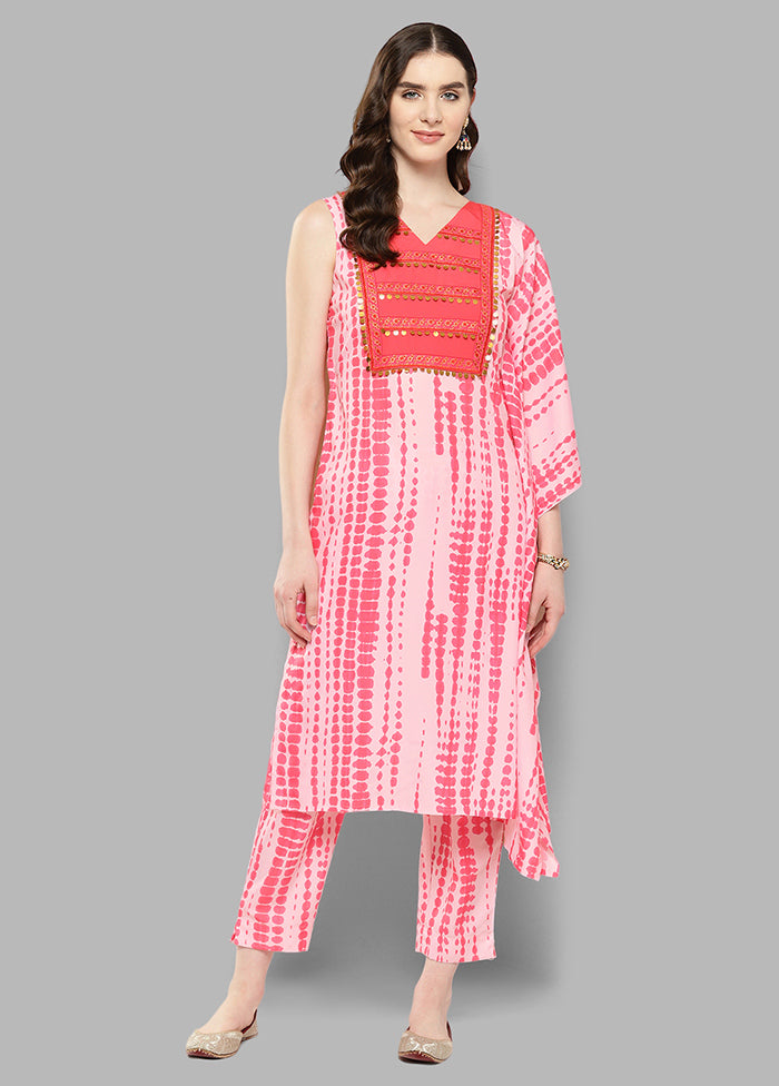 2 Pc Pink Silk Kurti Set - Indian Silk House Agencies