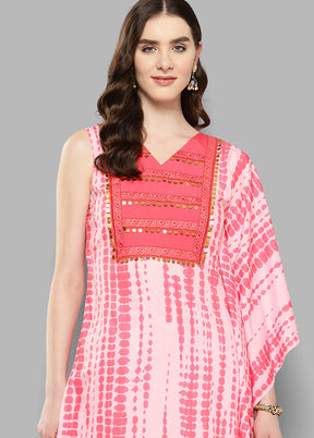 2 Pc Pink Silk Kurti Set - Indian Silk House Agencies