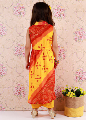 2 Pc Yellow Sleeveless Cotton Suit Set - Indian Silk House Agencies