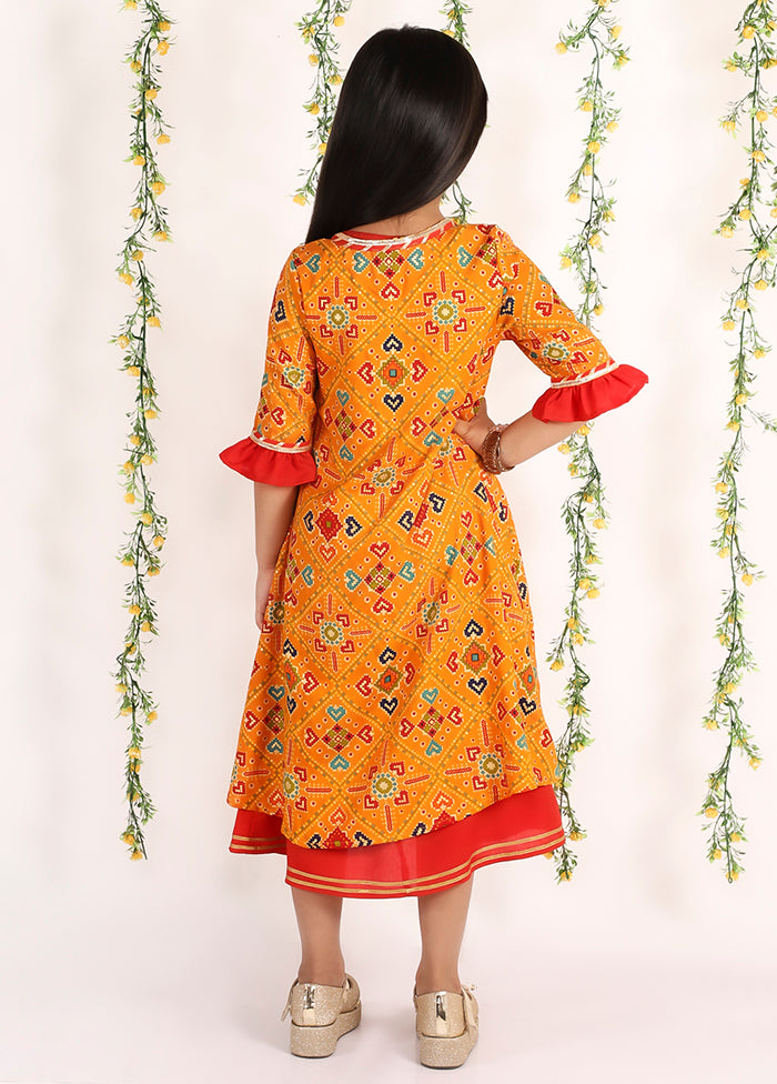 Red Ethnic Cotton Dress - Indian Silk House Agencies