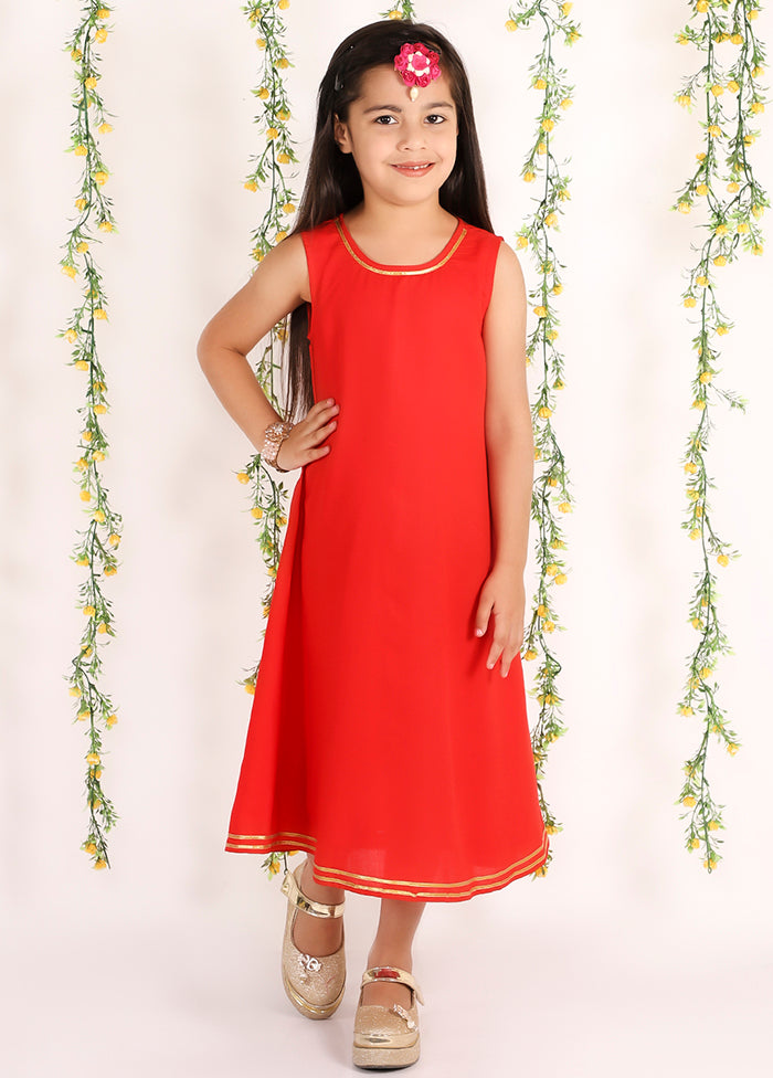 Red Ethnic Cotton Dress - Indian Silk House Agencies