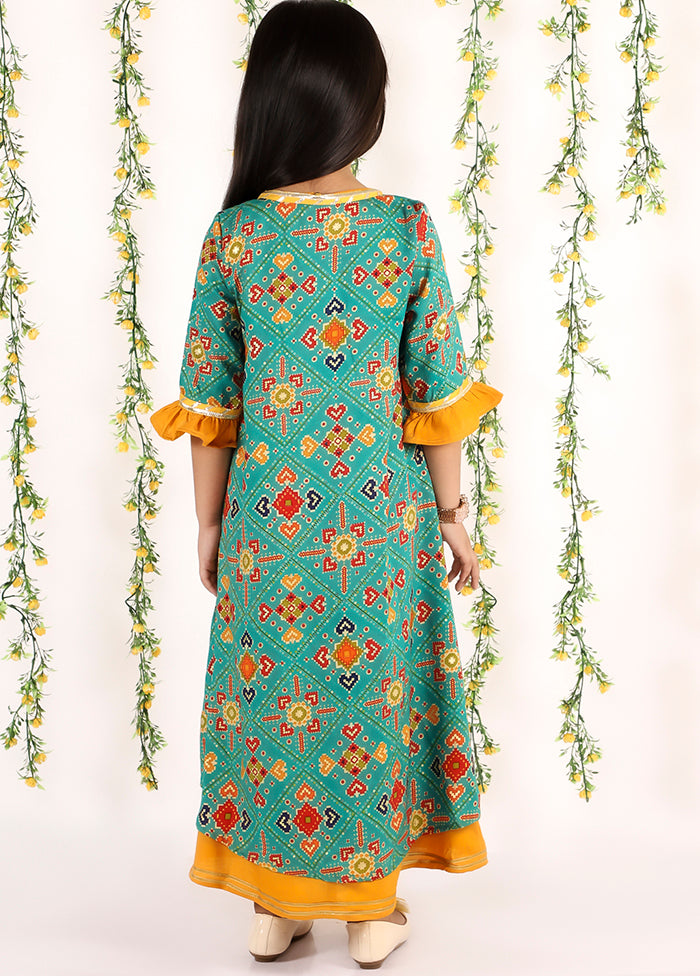 Yellow Ethnic Cotton Dress - Indian Silk House Agencies
