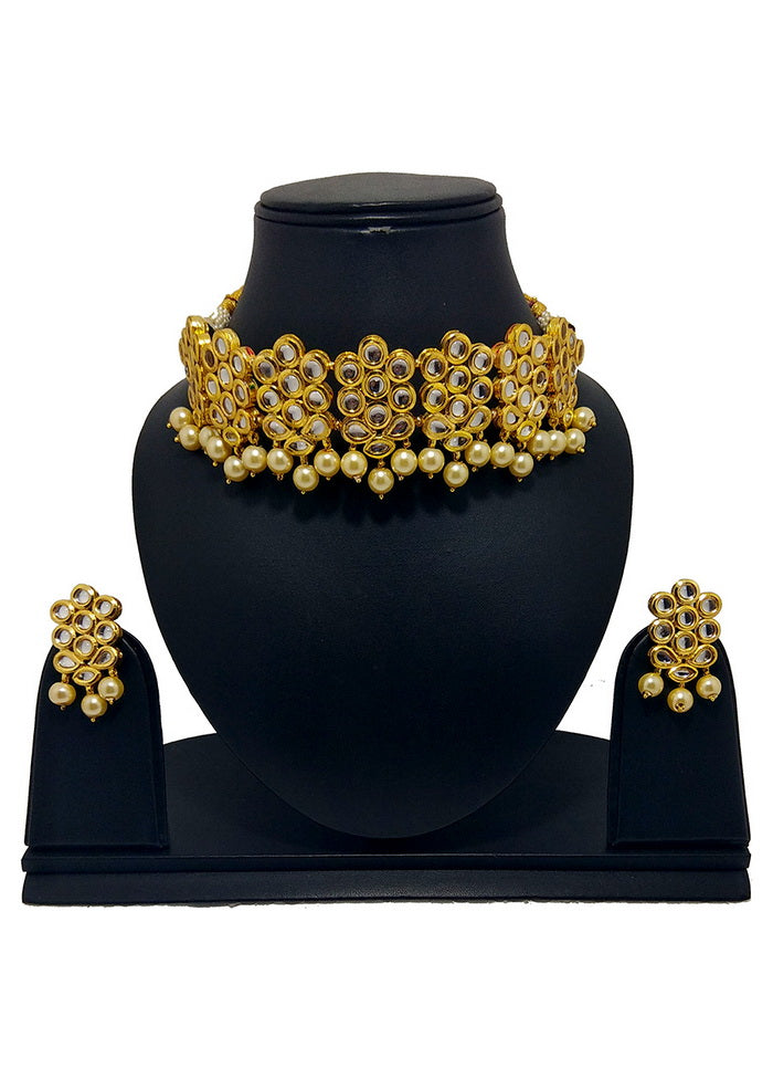 Hand Crafted Base Metal Alloy Gold Plated Kundan Stone Studded Jewellery Sets - Indian Silk House Agencies