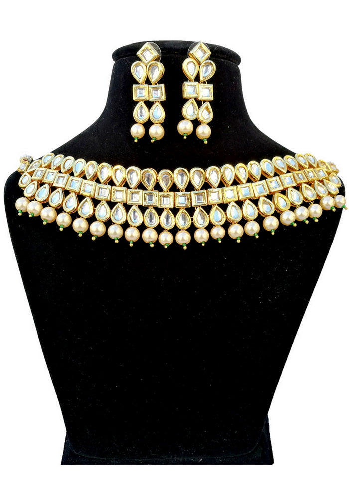 Hand Crafted Base Metal Alloy Gold Plated Kundan Stone Studded Jewellery Sets - Indian Silk House Agencies