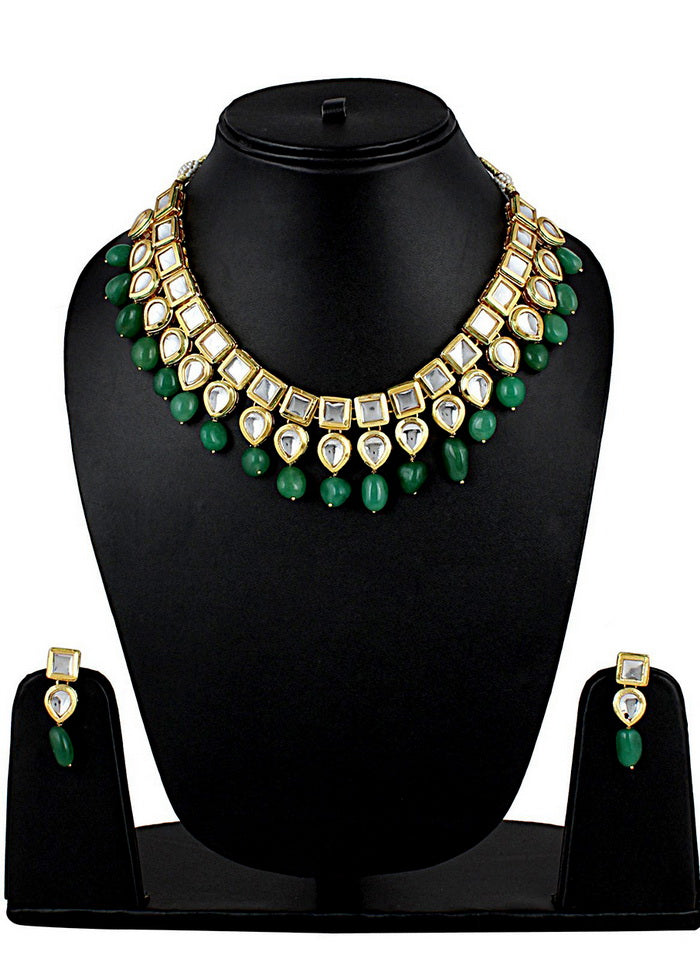 Hand Crafted Base Metal Alloy Gold Plated Kundan Stone Studded Jewellery Sets - Indian Silk House Agencies