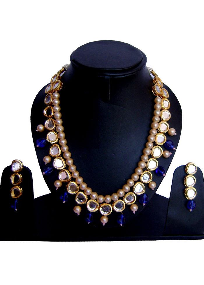 Hand Crafted Base Metal Alloy Gold Plated Kundan Stone Studded Jewellery Sets - Indian Silk House Agencies