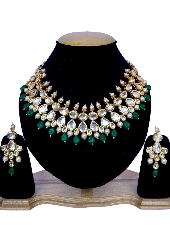 Hand Crafted Base Metal Alloy Gold Plated Kundan Stone Studded Jewellery Sets - Indian Silk House Agencies