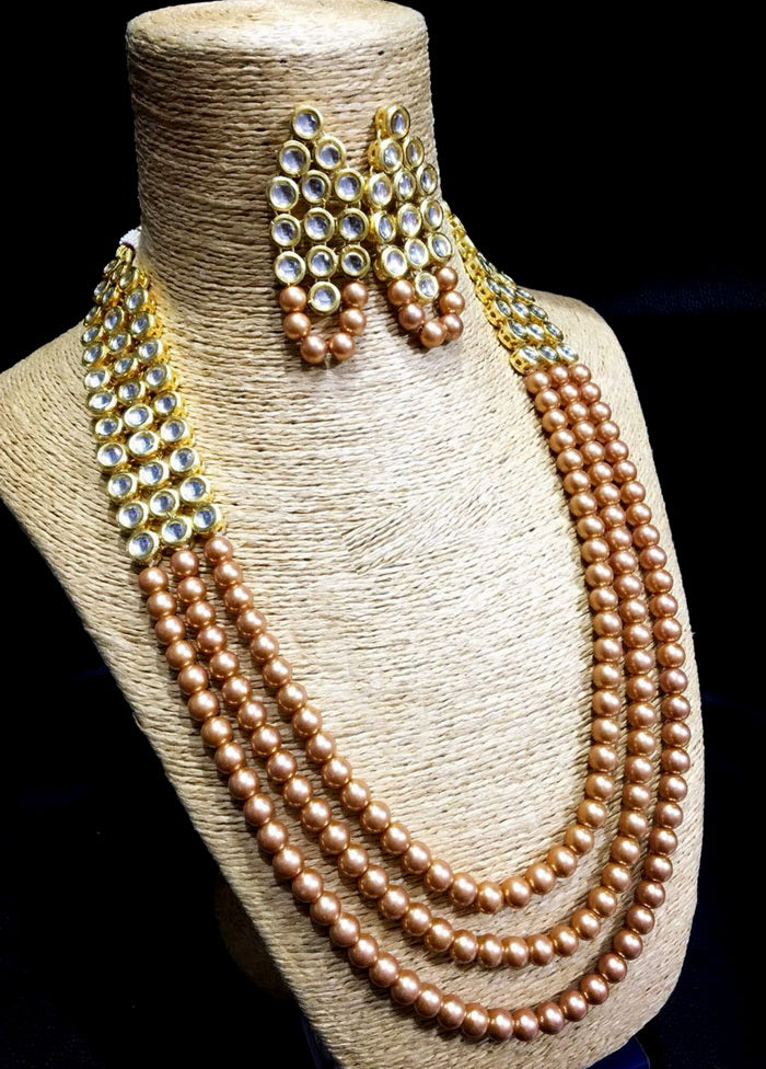 Hand Crafted Base Metal Alloy Gold Plated Kundan Stone Studded Jewellery Sets - Indian Silk House Agencies