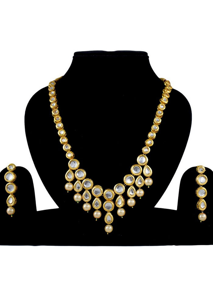 Hand Crafted Base Metal Alloy Gold Plated Kundan Stone Studded Jewellery Sets - Indian Silk House Agencies