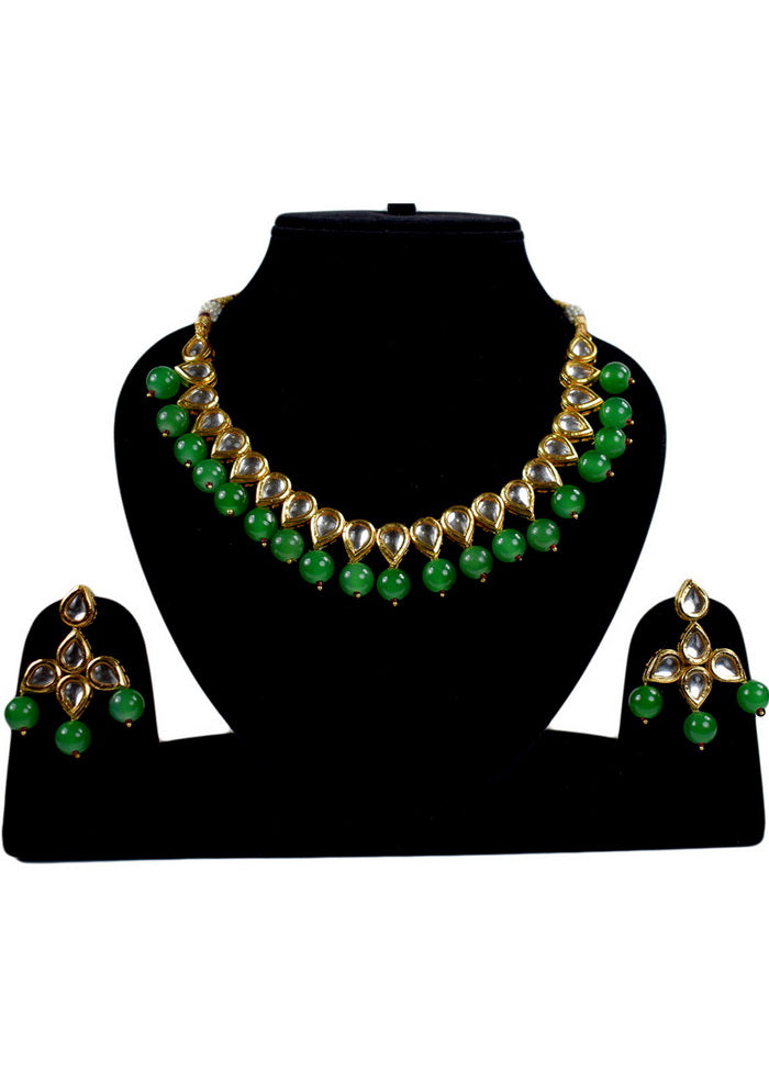 Hand Crafted Base Metal Alloy Gold Plated Kundan Stone Studded Jewellery Sets - Indian Silk House Agencies