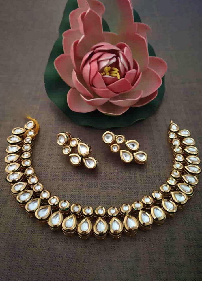 Hand Crafted Base Metal Alloy Gold Plated Kundan Stone Studded Jewellery Sets - Indian Silk House Agencies