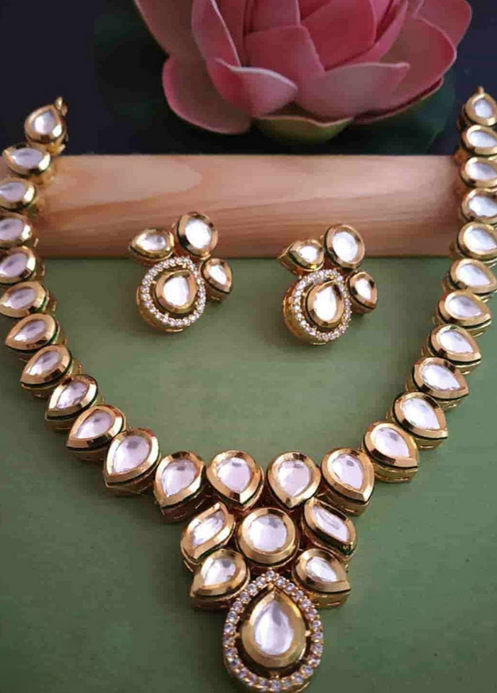 Hand Crafted Base Metal Alloy Gold Plated Kundan Stone Studded Jewellery Sets - Indian Silk House Agencies