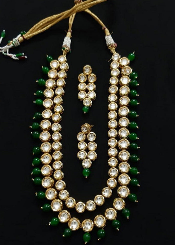 Hand Crafted Base Metal Alloy Gold Plated Kundan Stone Studded Jewellery Sets - Indian Silk House Agencies