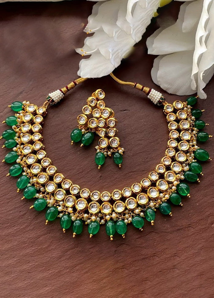 Hand Crafted Base Metal Alloy Gold Plated Kundan Stone Studded Jewellery Sets - Indian Silk House Agencies