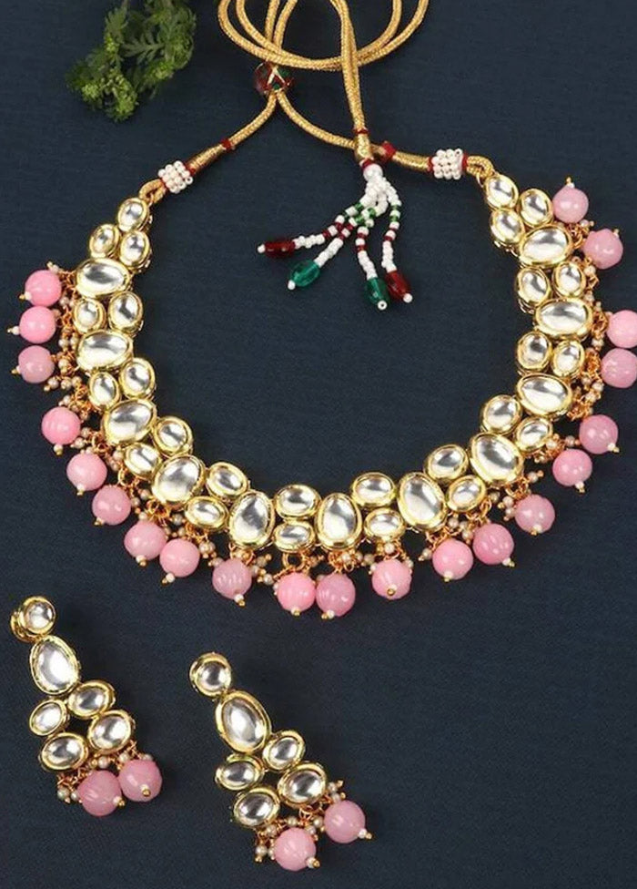 Light Pink Kundan Jewellery Set - Indian Silk House Agencies