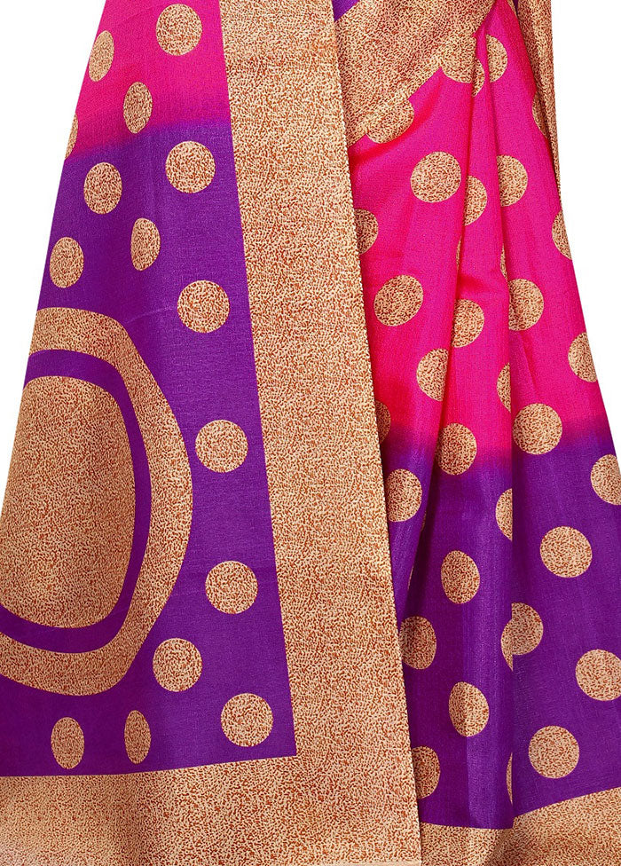 Pink Spun Silk Woven Saree With Blouse Piece - Indian Silk House Agencies