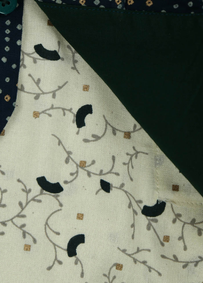 Cotton Printed Kurta With Bandhani Print Jacket For Boys - Indian Silk House Agencies