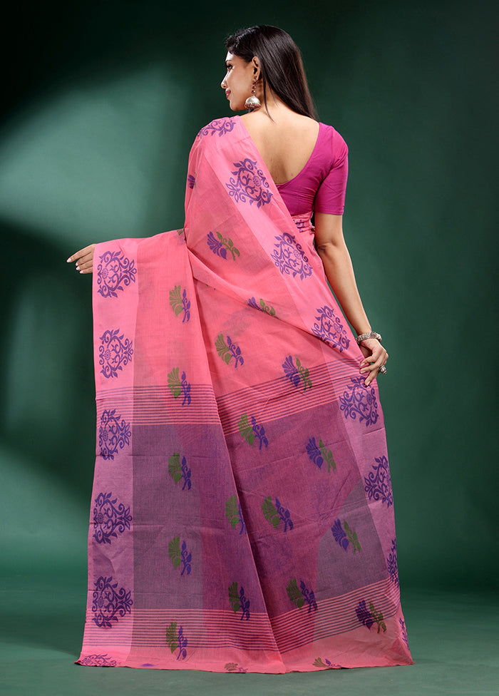 Pink Cotton Saree With Blouse Piece - Indian Silk House Agencies