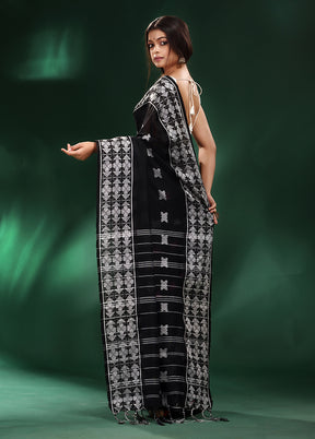 Black Cotton Saree With Blouse Piece - Indian Silk House Agencies