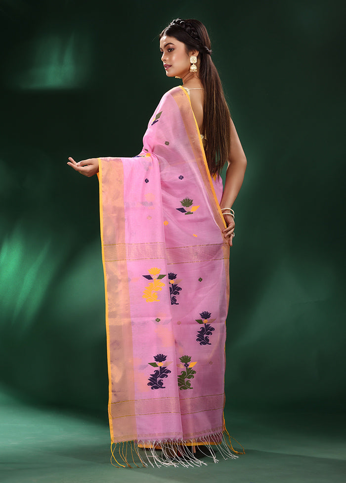 Pink Spun Silk Saree With Blouse Piece - Indian Silk House Agencies