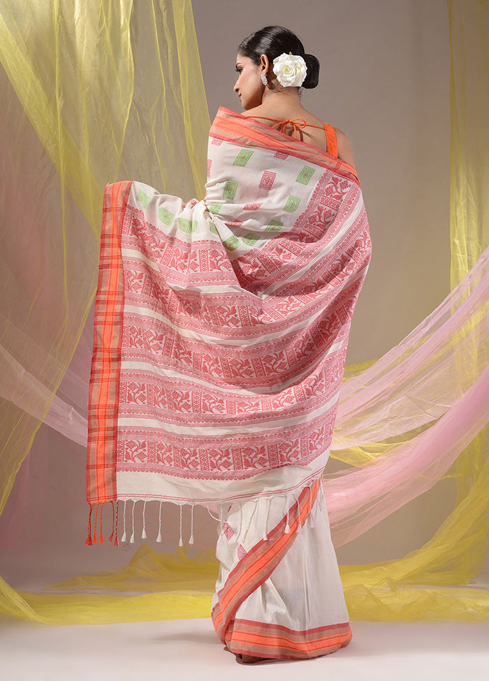 Off White Spun Silk Saree With Blouse Piece - Indian Silk House Agencies