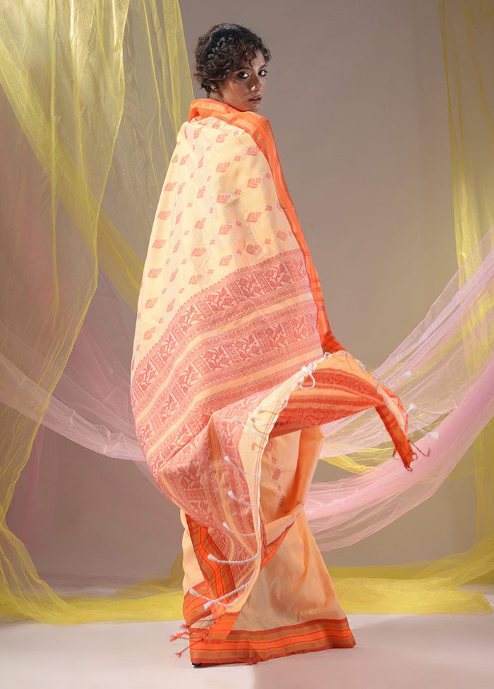 Cream Spun Silk Saree With Blouse Piece - Indian Silk House Agencies