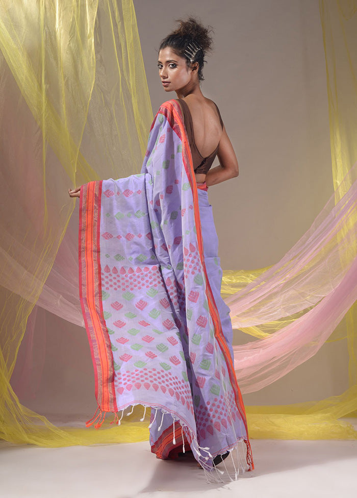 Lavender Spun Silk Saree With Blouse Piece - Indian Silk House Agencies