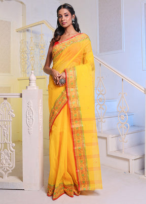 Yellow Pure Cotton Saree With Blouse Piece - Indian Silk House Agencies