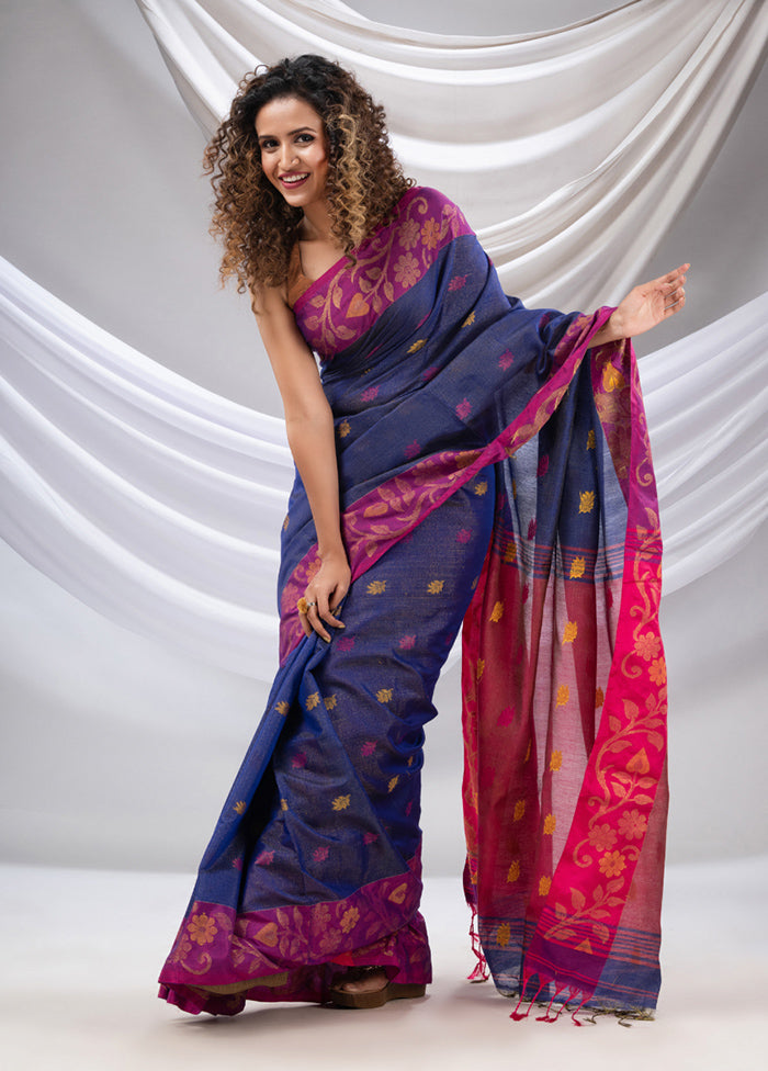 Blue Tissue Saree With Blouse Piece - Indian Silk House Agencies