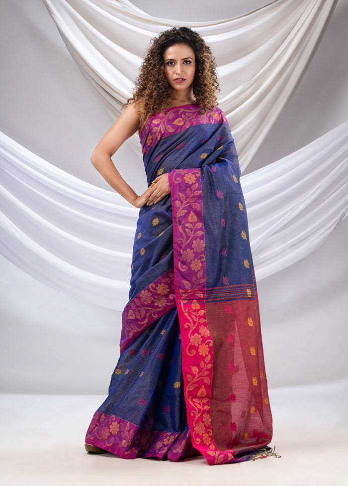 Blue Tissue Saree With Blouse Piece - Indian Silk House Agencies