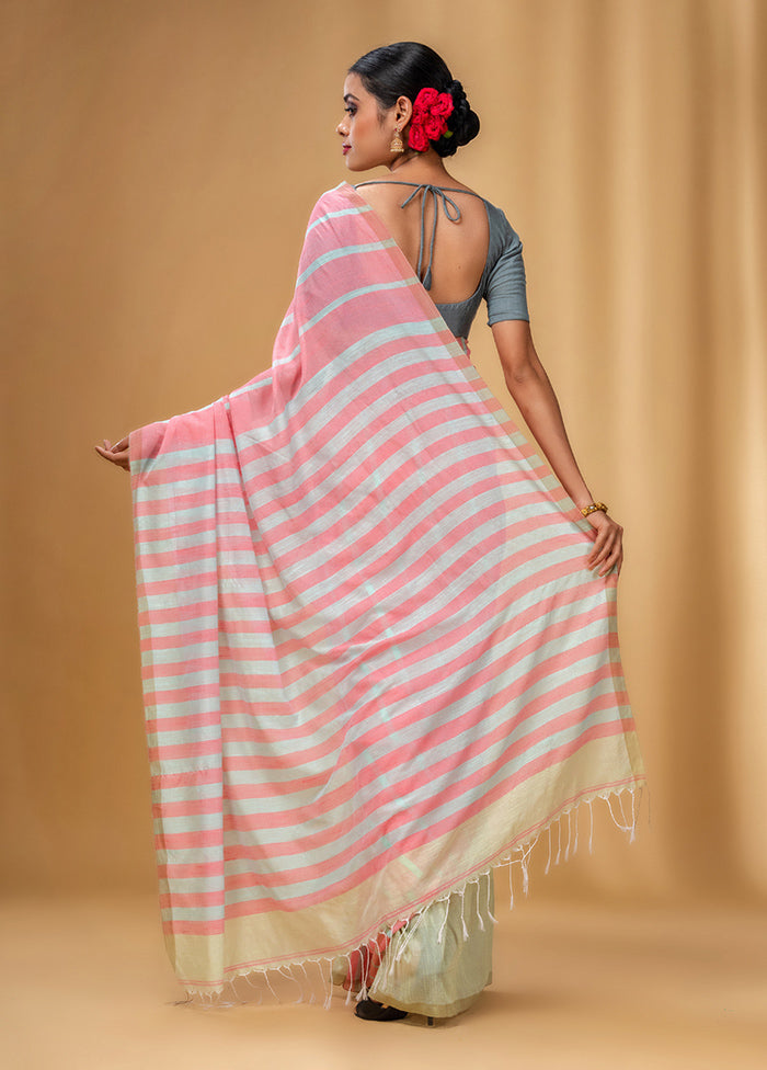 Pink Cotton Saree With Blouse Piece - Indian Silk House Agencies