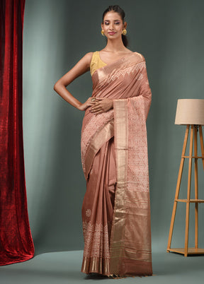 Brown Dupion Silk Saree With Blouse Piece - Indian Silk House Agencies