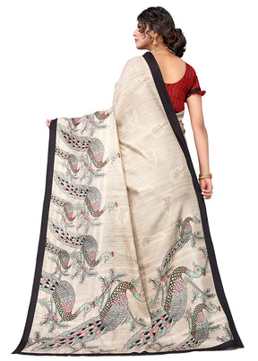 Black Spun Silk Woven Saree With Blouse Piece - Indian Silk House Agencies