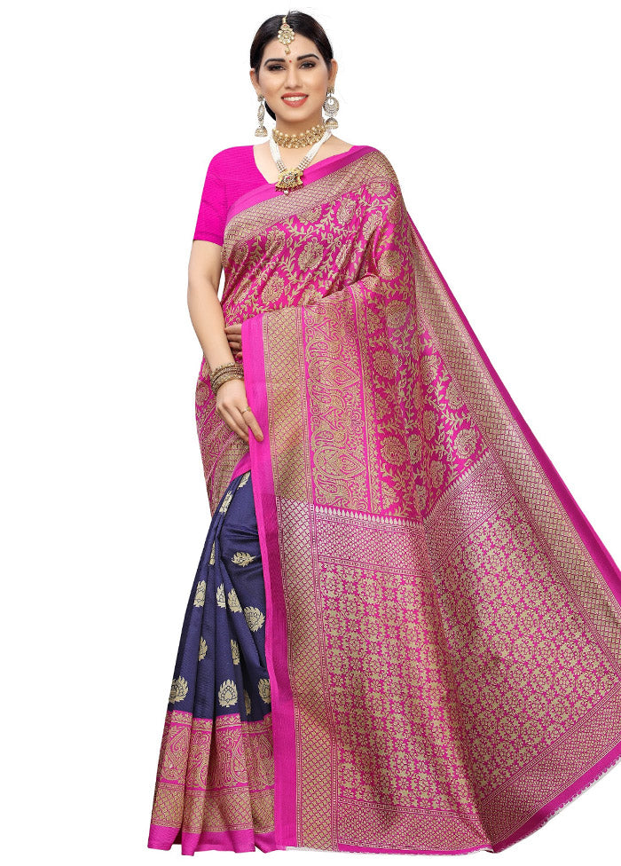 Purple Spun Silk Woven Saree With Blouse Piece - Indian Silk House Agencies