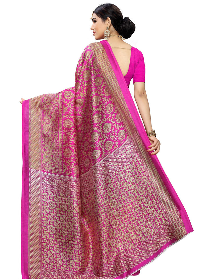 Purple Spun Silk Woven Saree With Blouse Piece - Indian Silk House Agencies