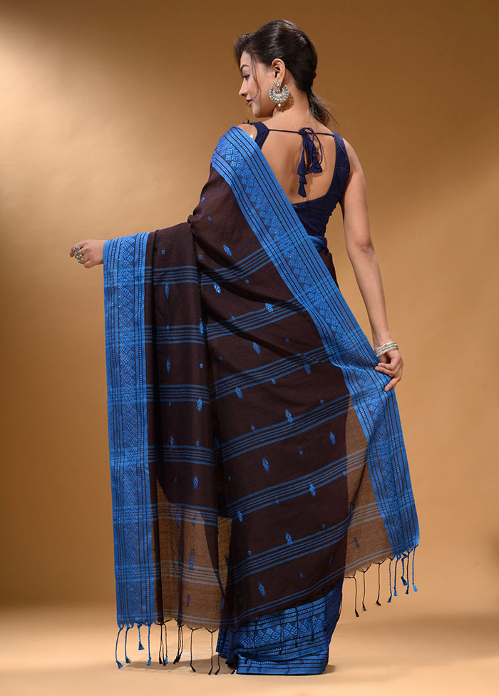 Brown Pure Cotton Saree With Blouse Piece - Indian Silk House Agencies