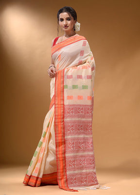 Cream Spun Silk Saree With Blouse Piece - Indian Silk House Agencies