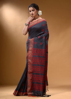 Grey Spun Silk Saree With Blouse Piece - Indian Silk House Agencies