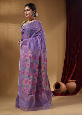 Blue Tant Jamdani Saree With Blouse Piece - Indian Silk House Agencies