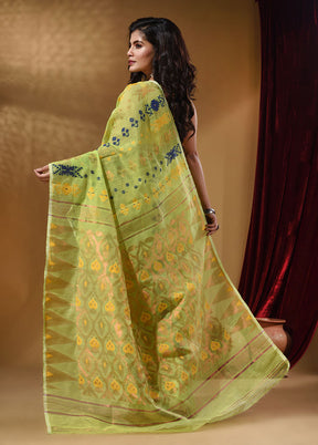 Light Green Tant Jamdani Saree With Blouse Piece - Indian Silk House Agencies