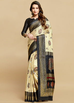 Beige Spun Silk Saree With Blouse Piece - Indian Silk House Agencies