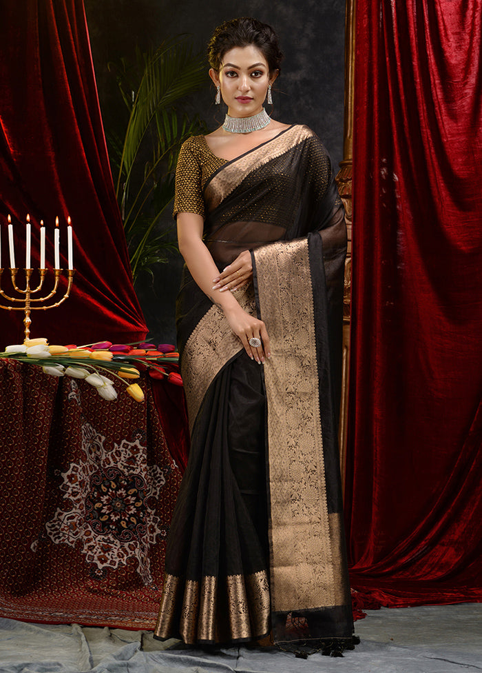 Black Organza Saree With Blouse Piece - Indian Silk House Agencies